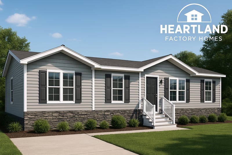 Modern manufactured home provided by Heartland Factory Homes